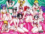  6+girls armpits arms_up ass avatar:_the_last_airbender avatar_the_last_airbender bikini black_eyes black_hair black_lagoon bleach blonde_hair blue_eyes blue_hair breasts cleavage crossover fabiola_iglesias female fire_emblem fullmetal_alchemist glasses green_eyes headphones jadenkaiba jill jill_(fire_emblem) kamitsure_(pokemon) kousaka_shigure kufei lan_fan large_breasts long_hair lying mahou_sensei_negima! midriff multiple_girls nickelodeon nintendo one_piece open_mouth pink_eyes pokemon pokemon_(game) pokemon_bw ponytail purple_hair red_hair sheena_fujibayashi shijou_saikyou_no_deshi_ken&#039;ichi shijou_saikyou_no_deshi_ken'ichi short_hair smile swimsuit tales_of_(series) tales_of_symphonia tashigi tier_harribel toph_bei_fong 