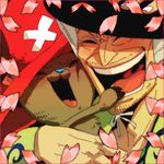  2boys a_rou doctor dr.hiluluk drum_island father father_and_son flower hat hug lowres male male_focus multiple_boys one_piece reindeer smile son tony_tony_chopper top_hat x_(symbol) 