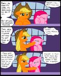  applejack_(mlp) blonde_hair comic cowboy_hat crying dialog duo english_text equine female feral freckles friendship_is_magic fur green_eyes hair hat horse inside mammal metal_(artist) my_little_pony orange_fur pink_fur pink_hair pinkamena_(mlp) pinkie_pie_(mlp) pony sad straight_hair tears text 