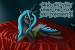  el42 fangs female feral friendship_is_magic green_eyes horn looking_at_viewer my_little_pony queen_chrysalis_(mlp) royalty solo suggestive text wings 