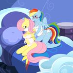  anthrofied bdsm bed blush duo equine female fluttershy_(mlp) friendship_is_magic horse mammal my_little_pony pegasus pony rainbow_dash_(mlp) ryuseihikari underwear wings 