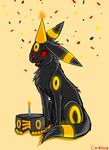  birthday cake candyfoxy confetti eeveelution feral food hat invalid_tag male nintendo pok&#233;mon pok&eacute;mon red_eyes umbreon video_games 