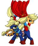  blackbewhite2k7 blonde_hair captain_america clothing crossover equine female feral friendship_is_magic fur green_eyes hair horse mammal marvel my_little_pony orange_fur outside parody pony shield snow superman 