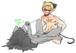  bdsm bite_mark bite_marks blonde_hair blood canine collar dave_strider domination female female_domination gag hair homestuck human human_on_anthro interspecies invalid_tag jade_harley leash_pull male mammal nude pet power_bottom pubes scratches sex slave straight unknown_artist 