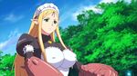  animated animated_gif blonde_hair bounce bouncing_breasts breasts elf green_eyes large_breasts long_hair lost_worlds lowres nipples pointy_ears queen&#039;s_blade queen's_blade queen's_blade_rebellion robot vante wardrobe_malfunction 