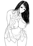  774ex breasts cattleya hair_down highres large_breasts looking_at_viewer milf monochrome queen&#039;s_blade queen's_blade smile 