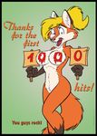  anthro attention breasts canine female fox frazzle mammal nude paint sign solo toony 