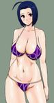  1girl 774ex bikini breasts idolmaster idolmaster_2 large_breasts miura_azusa short_hair simple_background smile solo swimsuit 