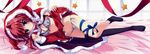  bed blush bra christmas inui_sana izumi_tsubasu mashiroiro_symphony panties red_hair ribbons thighhighs underwear 