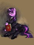  audrarius book clothing equine eyewear female feral friendship_is_magic fur glasses hair horn horse looking_at_viewer lying mammal multi-colored_hair my_little_pony on_side pony purple_eyes purple_fur purple_hair smile solo twilight_sparkle_(mlp) unicorn 