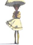  akinbo_(hyouka_fuyou) brown_hair dokidoki!_precure double_bun dress hair_ornament lolita_fashion looking_at_viewer mary_janes pantyhose precure shoes short_hair smile solo twintails umbrella yellow_legwear yotsuba_alice 