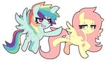  alpha_channel cutie_mark duo equine female feral fluttershy_(mlp) friendship_is_magic green_eyes hair mammal multi-colored_hair my_little_pony nekozneko pegasus pink_eyes pink_hair rainbow_dash_(mlp) rainbow_hair standing wings 