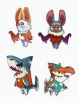  angry avian bat big_ears bow cute female fish hammerhead_shark male mammal marine open_mouth plain_background scalie shark wings 