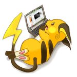  ambiguous_gender computer donguri laptop nintendo plain_background pok&#233;mon pok&eacute;mon raichu unknown_artist video_games white_background youtube 