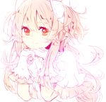  bad_id bad_pixiv_id bow dress eyelashes gloves kaname_madoka looking_at_viewer magical_girl mahou_shoujo_madoka_magica pink_eyes pink_hair shiu_(pika) smile solo two_side_up ultimate_madoka white_dress white_gloves 