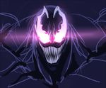  glowing_eyes marvel no_humans purple_eyes sharp_teeth solo space_jin spider-man_(series) teeth venom_(marvel) 