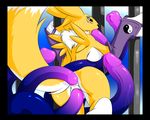  cage canine digimon double_penetration elbow_gloves female fox gloves hair_tuft icandy madammiakoda mammal oral penetration renamon steel_bars tentacles vaginal 