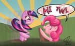  dialog english_text equine female feral friendship_is_magic fur hair horn horse mammal multi-colored_hair my_little_pony pink_fur pink_hair pinkie_pie_(mlp) pinkie_pie_out_of_fucking_nowhere pony purple_eyes purple_fur purple_hair sammygeeart text twilight_sparkle_(mlp) unicorn 