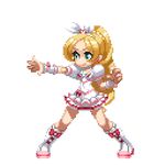  animated animated_gif boots cure_rhythm fighting_stance green_eyes knee_boots long_hair lowres magical_girl minamino_kanade pixel_art ponytail precure solo suite_precure takoyaki_neko-san transparent_background 