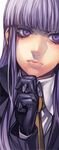  danganronpa danganronpa_1 gloves irohara_mitabi kirigiri_kyouko lips necktie purple_eyes purple_hair solo 