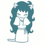  animated black_and_white blue_and_white blush cat_ears cute female happy low_res monochrome solo unknown_artist 