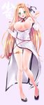 blonde_hair blush bouncing_breasts breasts breasts_outside bridal_gauntlets china_dress chinese_clothes dress flower full_body green_eyes hair_flower hair_ornament janryuumon jewelry large_breasts legs long_hair long_legs meihua_(janryuumon) nipples no_panties open_clothes open_mouth pussy ribbon rose solo standing sweatdrop taira_kosaka thigh_strap thighs uncensored 