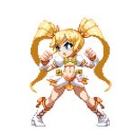 animated animated_gif blonde_hair blue_eyes boots bow cure_sunshine fighting_stance heartcatch_precure! knee_boots long_hair lowres magical_girl midriff myoudouin_itsuki navel orange_bow pixel_art precure solo takoyaki_neko-san transparent_background twintails yellow_bow 