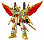  gundam japanese_armor mecha nakano_haito no_humans samurai sandaime_gundam_daishougun sd_gundam sd_sengokuden simple_background solo sword weapon white_background 