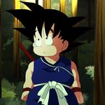  1boy black_hair child dragon_ball forest nature son_gokuu traced tree yumi528 