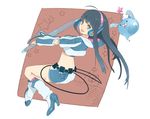  bad_id bad_pixiv_id blue_eyes copyright_request headphones high_heels kurono_yuu long_hair looking_at_viewer looking_back open_mouth shoes smile solo star 
