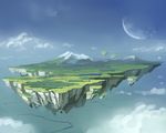  floating_island landscape moon no_humans original scenery seo_tatsuya 