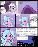  &lt;3 blue_hair comic cub dialog english_text equine female feral friendship_is_magic fur green_eyes hair horn horse house mammal mane metal_(artist) my_little_pony night pink_fur pony purple_fur stars text young 