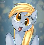  blonde_hair bubble bubbles derp_eyes derpy_hooves_(mlp) equine female feral friendship_is_magic hair horse looking_at_viewer mammal my_little_pony pony portrait skyline19 solo 