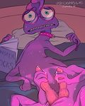  caught collar cum eyewear glasses green_eyes hemipenes looking_at_viewer male masturbation monster monsters_university multiple_arms orgasm penis purple_body randall_boggs scalie solo spots sweat tumblr usbdongle 