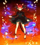  animal_ears bad_id bad_pixiv_id braid cat_ears cat_tail extra_ears hair_ribbon kaenbyou_rin pointy_ears red_eyes red_hair ribbon short_hair sokomushi solo tail touhou twin_braids twintails 
