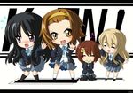  akiyama_mio black_hair blonde_hair blush_stickers brown_hair chibi closed_eyes eating hair_ornament hairband hairclip hirasawa_yui k-on! kneeling kotobuki_tsumugi letterboxed long_hair multiple_girls north_abyssor pantyhose school_uniform short_hair tainaka_ritsu 