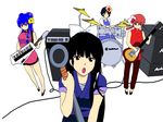  bad_id bad_pixiv_id black_hair blue_hair braid china_dress chinese_clothes don't_say_&quot;lazy&quot; dress drum drum_set electric_guitar gel-man genderswap genderswap_(mtf) guitar instrument k-on! keytar kuonji_ukyou long_hair multiple_girls no_socks parody ranma-chan ranma_1/2 red_hair saotome_ranma shampoo_(ranma_1/2) short_hair single_braid spatula tangzhuang tendou_akane 