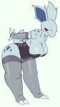 2025 2_toes 3_fingers anthro anthrofied armwear bent_over_with_legs_held_straight big_breasts big_ears blue_body blue_inner_ear blue_markings blue_skin blue_tail blush blush_lines breasts bunny_costume claws cleavage clothed clothed_anthro clothed_female clothing costume digital_drawing_(artwork) digital_media_(artwork) elbow_gloves fangs feet female female_anthro finger_claws fingers full-length_portrait generation_1_pokemon glistening glistening_breasts gloves handwear hanging_breasts hi_res jizzus legwear lilly_(jizzus) looking_back markings mouth_closed nidorina nintendo pokemon pokemon_(species) pokemorph portrait pupils red_eyes short_tail simple_background snaggle_tooth solo spikes spikes_(anatomy) squish stockings tail teeth thick_thighs toe_claws toes white_sclera wide_hips