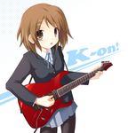  brown_hair electric_guitar guitar hirasawa_yui ibanez instrument k-on! pantyhose safi school_uniform solo 
