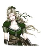  blonde_hair bow breasts castlevania castlevania:_symphony_of_the_night cleavage daburoku frills gloves hair_ribbon large_breasts long_hair maria_renard ribbon smile solo 