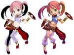  alternate_color bard_(sekaiju) comparison flat_chest himukai_yuuji instrument katzeh midriff sekaiju_no_meikyuu tambourine 