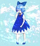  asakura_noi bad_id bad_pixiv_id blue_eyes blue_hair bow cirno closed_eyes crying hair_bow short_hair solo tears touhou wings 