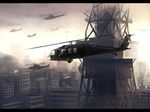  aircraft city helicopter no_humans original seo_tatsuya sky tokyo_tower tower uh-60_blackhawk 