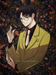  black_hair glasses jacket madoka_tsumoi male_focus necktie solo umineko_no_naku_koro_ni ushiromiya_george 
