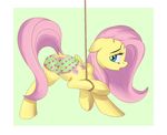  butt cutie_mark equine feathers female feral fluttershy_(mlp) friendship_is_magic fur hair horse long_hair looking_at_viewer looking_back mammal my_little_pony open_mouth pegasus pink_hair pony postscripting presenting rope simple_background solo suggestive wings yellow_fur 