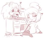  anthro canine duo female hearlesssoul isabelle_(animal_crossing) mammal nintendo nude petplay porcupine rodent sable_able video_games 