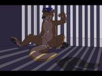  anthro balls bdsm bondage bound cum cum_inside fur gay handcuffs light_bondage locked male mammal mustelid muzzle_(object) muzzled nude officer otter penis police pose rotten_robbie shackles slut uncut 