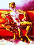  cheetah erection feline male mammal mel_fluff nipple_piercing nipples penis piercing solo 