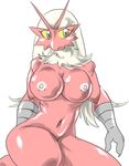  anthro avian barefoot beak beige_hair big big_breasts bird blaziken breasts chicken claws female green_eyes hair japanese long_hair looking_away nintendo nipples non-mammal_breasts nude plain_background pok&#233;mon pok&eacute;mon pose shadow shiny sitting solo video_games white_background yellow_eyes 