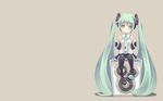  aqua_eyes aqua_hair blush hatsune_miku long_hair shiitake_(mm0820) thighhighs twintails vocaloid 